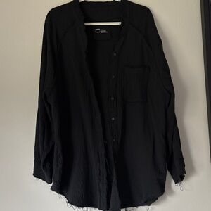 Aerie Black Button Down Shirt